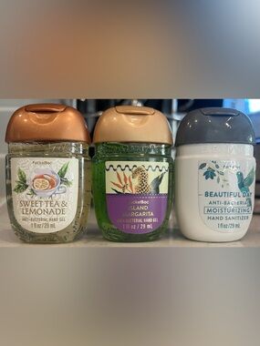 QTY 3 Bath & Body Works Hand Gel Beautiful Day Margarita Sweet Tea Lemonade NEW